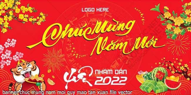 banner chuc mung nam moi quy mao tan xuan file vector